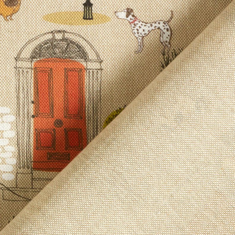 Tecido para decoração Meio linho Panamá Vizinhança de animais – natural/preto,  image number 4