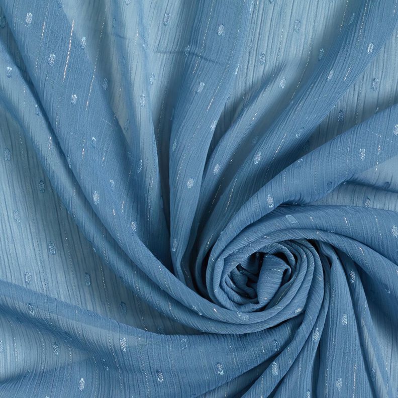 Chiffon Dobby Metálico Riscas de Giz – azul brilhante/prata metálica,  image number 3