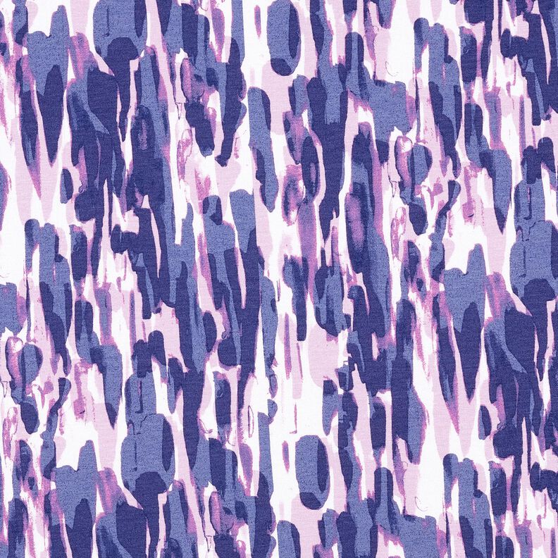 Jersey de viscose Pinceladas – branco/azul violeta,  image number 1