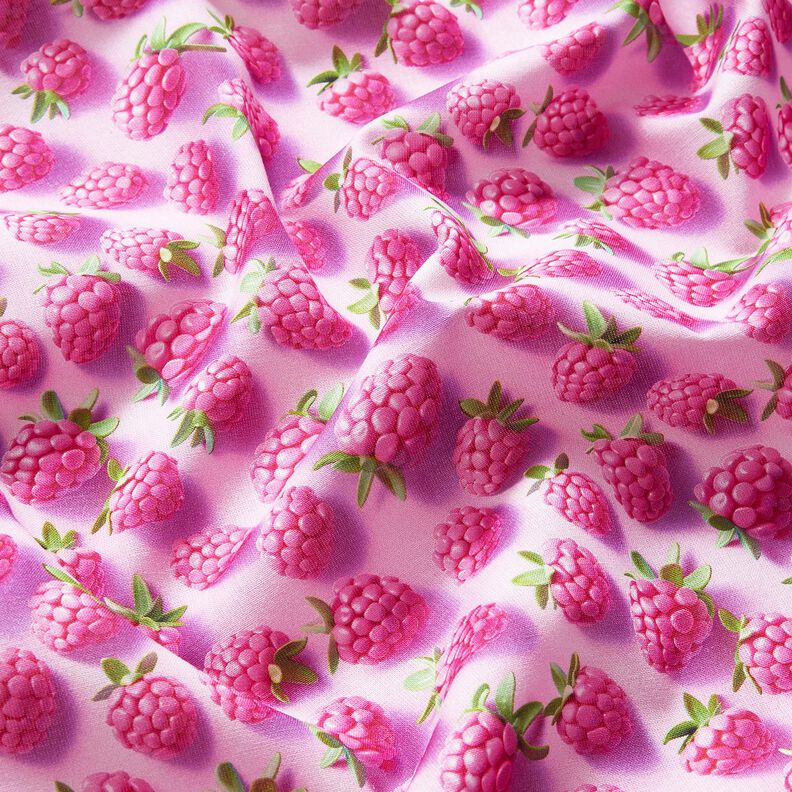 Tecido de algodão Popelina Framboesas garridas – púrpura média/verde maçã,  image number 2