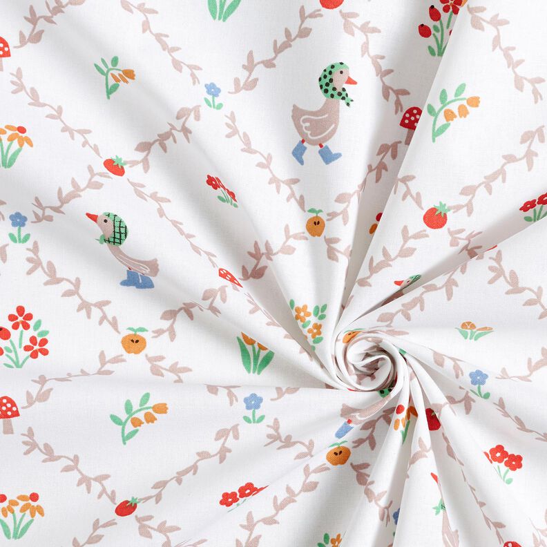 Popelina de algodão Casa de campo Gansos – marfim/bege escuro,  image number 3