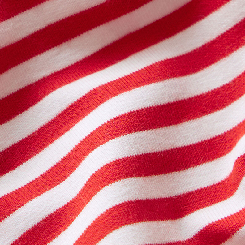 Jersey de algodão Riscas estreitas – vermelho/branco,  image number 3