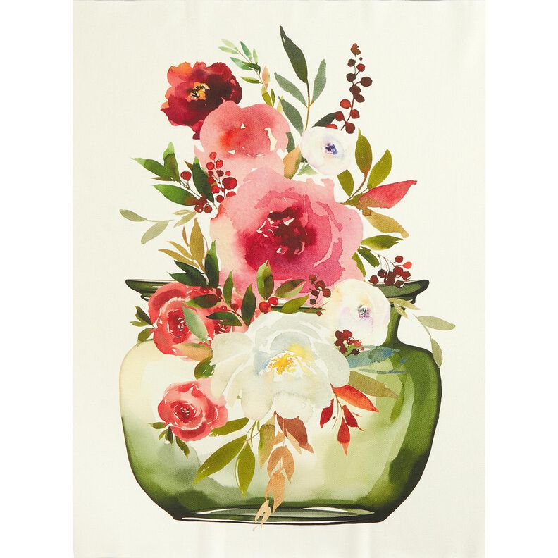 Painel decorativo Trio Flores em aguarela – marfim/baga,  image number 8