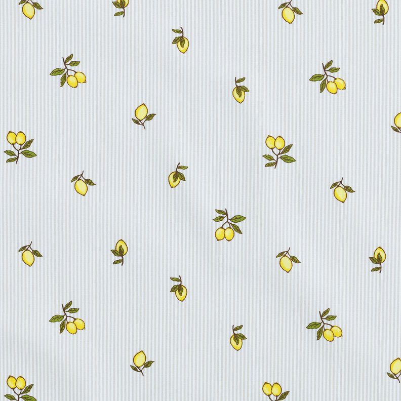 Tecido de algodão Limões e riscas – branco sujo/taupe claro,  image number 1