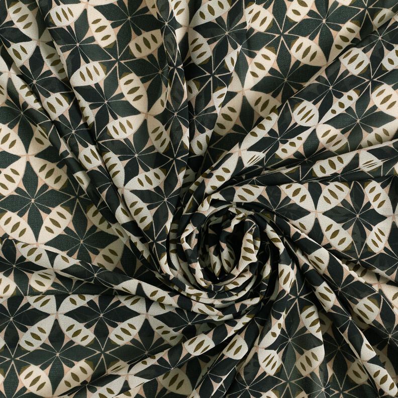 Chiffon Círculos e losangos – preto/branco sujo,  image number 3