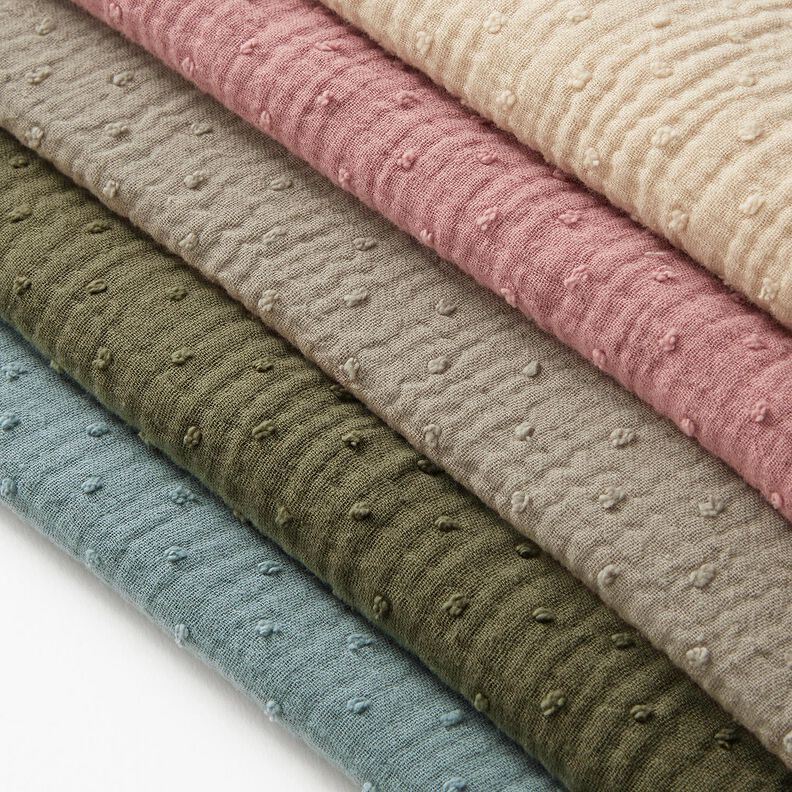 Musselina/ Tecido plissado duplo dobby – caqui,  image number 5