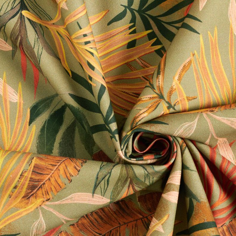 Tecido para decoração Meio linho Panamá Folhas de palmeira digitais – caqui-claro,  image number 3