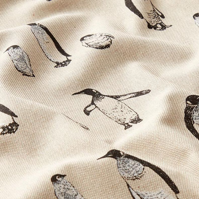Tecido para decoração Meio linho Panamá Pinguins – natural,  image number 2