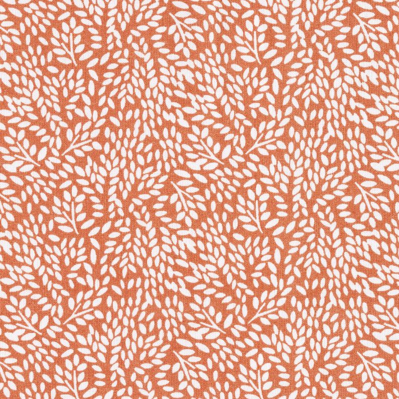 Tecido de algodão Cretone Mini folhas – lagosta/branco,  image number 1