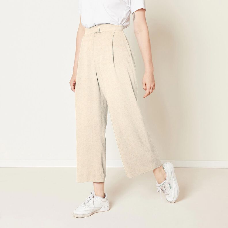 Mix de linho e viscose Pintas brilhantes – amêndoa/ouro metálico,  image number 6