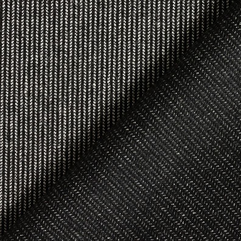 Tecido para calças mistura de lã e riscas melange – preto/branco,  image number 3
