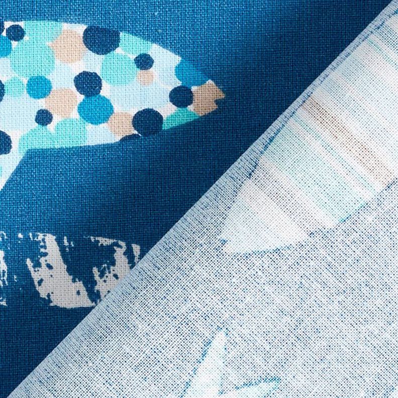 Tecido de algodão Cretone Peixes abstratos – azul,  image number 4