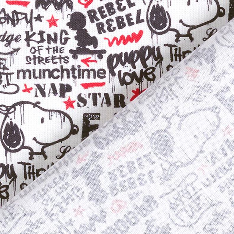 Tecido licenciado de popelina de algodão Snoopy Graffiti | Peanuts ™ – branco,  image number 4