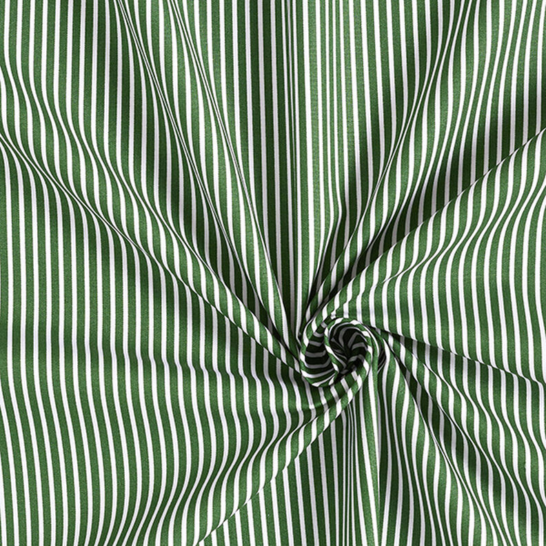 Popelina de algodão Riscas – verde escuro/branco,  image number 3
