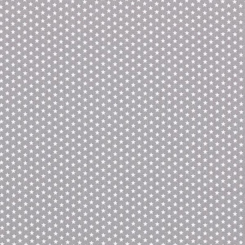 Popelina de algodão estrelas pequenas – cinzento/branco,  image number 1