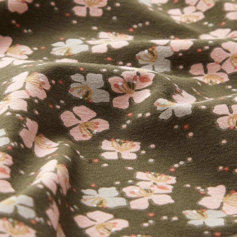 Jersey de algodão Florzinhas engraçadas – caqui,  image number 2