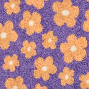 Tecido de pel&uacute;cia Teddy Flores | Poppy Fabrics &ndash; lavanda/damasco, 