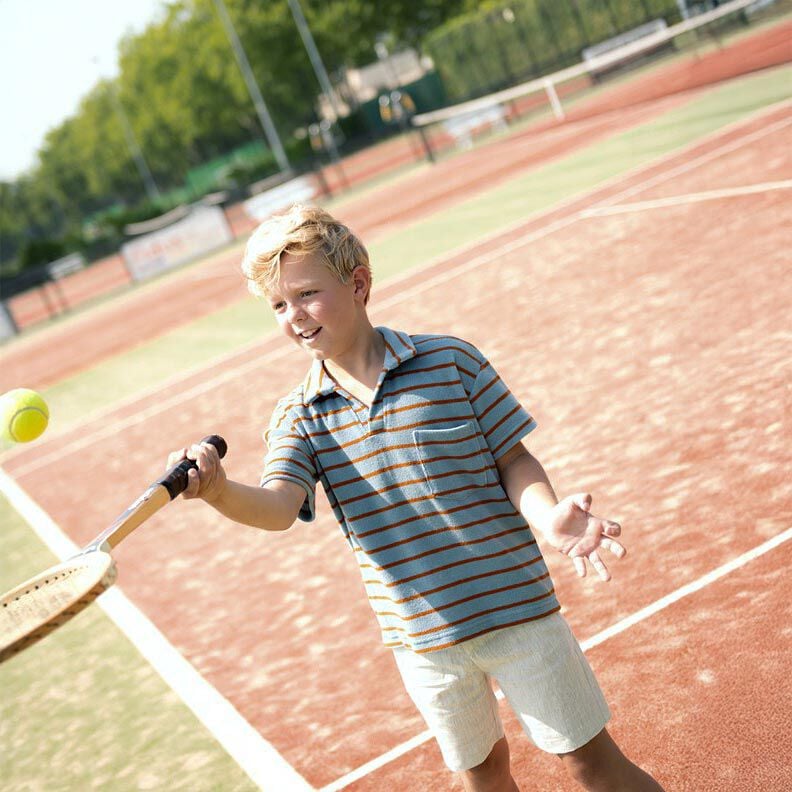 Tecido turco Jersey Riscas | Poppy Fabrics – azul-pomba/cobre,  image number 5