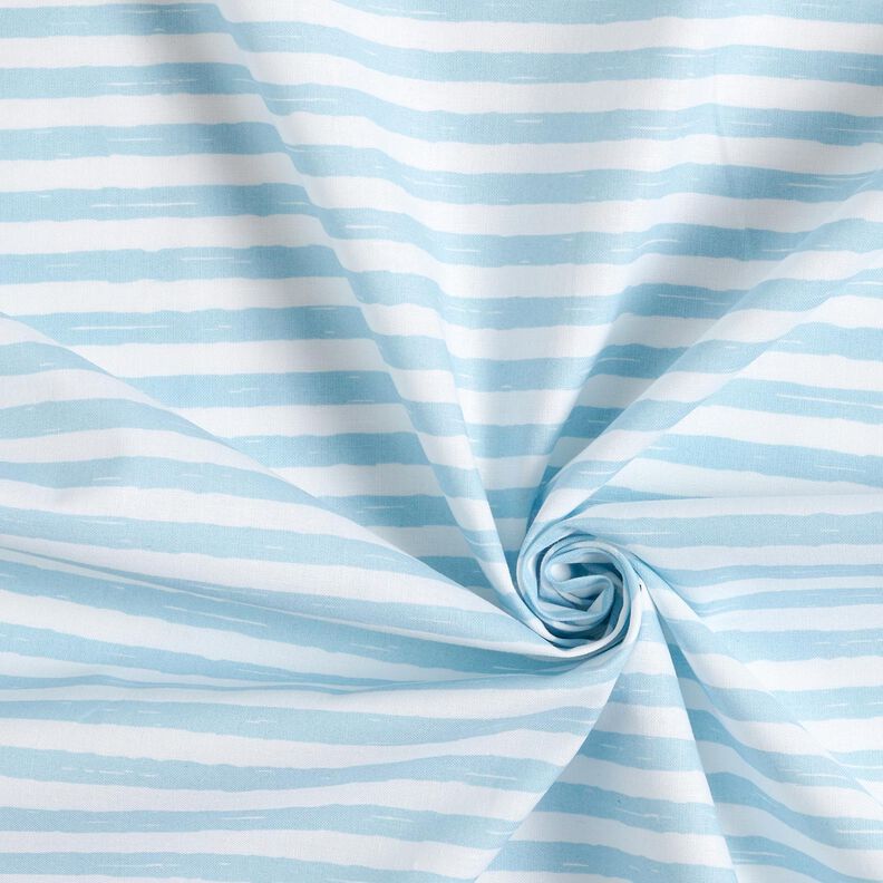 Tecido de algodão Cretone Riscas casuais – azul claro/branco,  image number 3