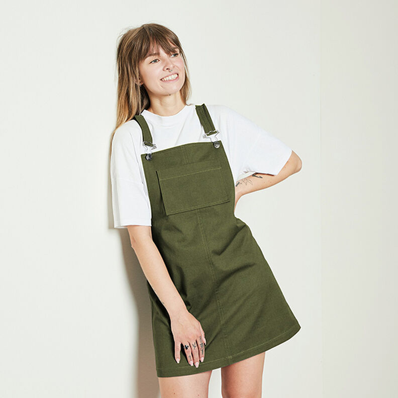 Bombazine para bebé Liso – oliva escura,  image number 7