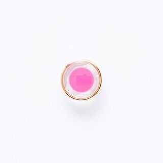 Botão com pé com rebordo dourado [ Ø 11 mm ] – pink/dourado, 