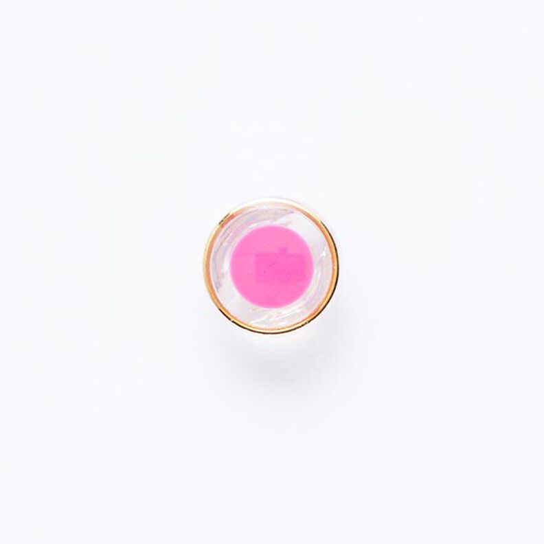 Botão com pé com rebordo dourado [ Ø 11 mm ] – pink/dourado,  image number 1