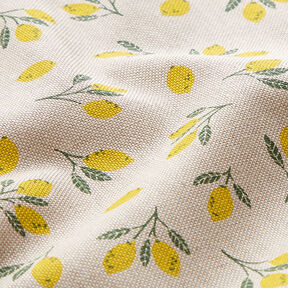 Tecido para decoração meio linho panamá Mini limões – amarelo/natural, 