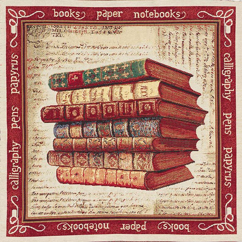 Tecido para decoração Peça de gobelina Livros – beige,  image number 1