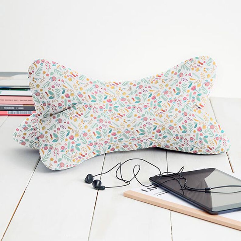 Tecido de algodão PercalFlores e folhas pequenas – rosa/amarelo,  image number 7