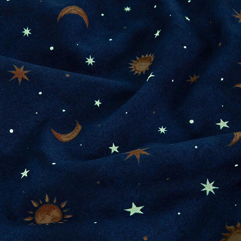 Tecido para decoração Céu noturno Glow in the Dark – dourado/azul-marinho,  image number 14