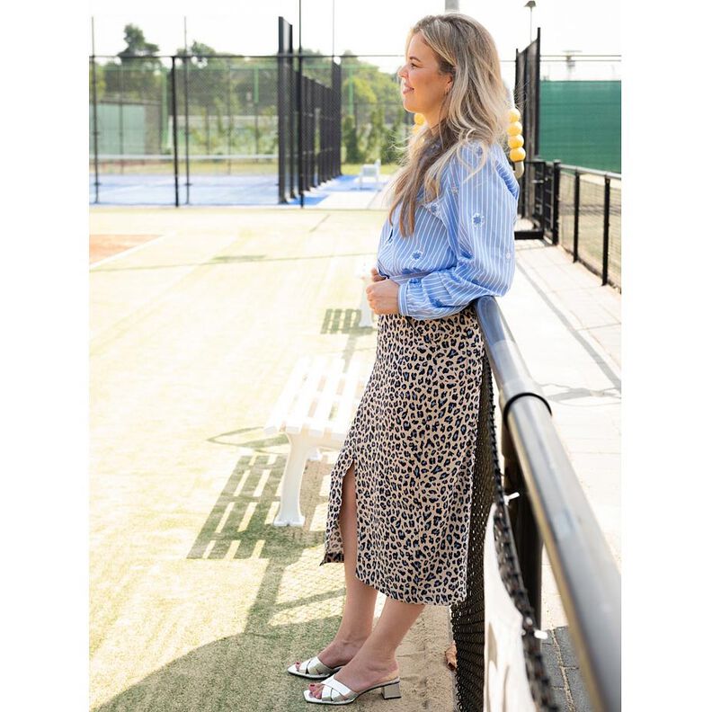 Mix de linho e viscose Estampado Leo | Poppy Fabrics &ndash; caju/azul-noite,  image number 6