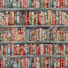 Tecido para decora&ccedil;&atilde;o Gobelina estante de livros colorida &ndash; pinheiro azul/carmin,  thumbnail number 1