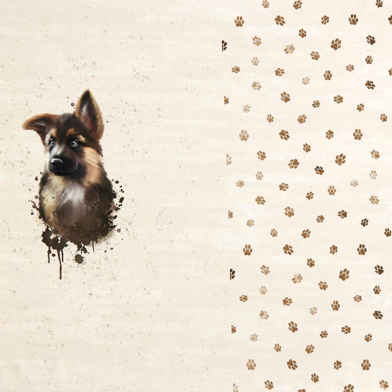 French Terry Sweat de verão Pastor-alemão Barra | Glitzerpüppi – bege claro,  image number 1