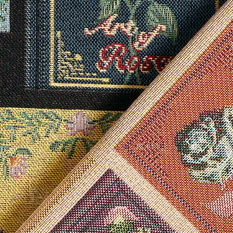 Tecido para decoração Gobelina capa de livro – preto/merlot,  image number 4