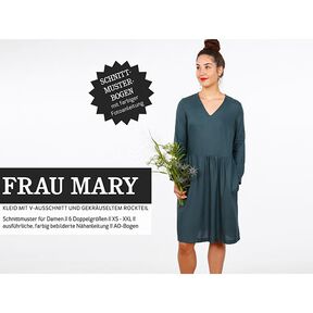 FRAU MARY - Vestido com decote em V e saia franzida, Studio Schnittreif  | XS -  XXL, 