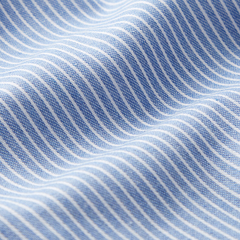 Tecido para blusas Mistura de algodão Riscas – azul claro/branco,  image number 2