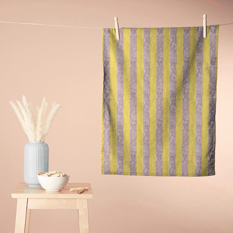 Tecido turco Bambu Riscas grossas – amarelo/lilás,  image number 7