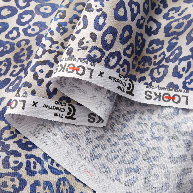 GOTS Popelina de algodão Padrão Leo | TCC x LOOKS by Wolfgang Joop – índigo/taupe claro,  image number 4