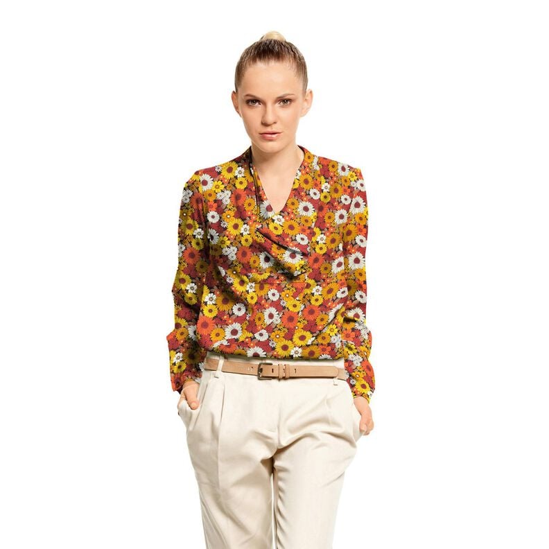 Tecido de viscose Flores de verão – amarelo-sol/preto,  image number 5