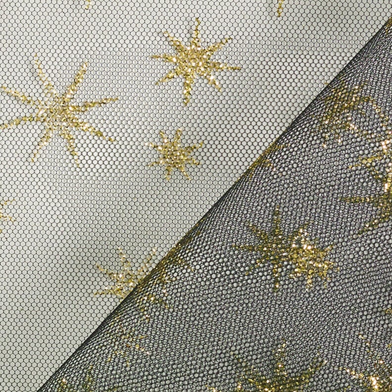 Tule Estrelas brilho – preto/dourado,  image number 4