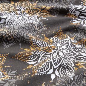 French Terry Mandala mágica de inverno | Glitzerpüppi  – prata antiga/ouro velho, 