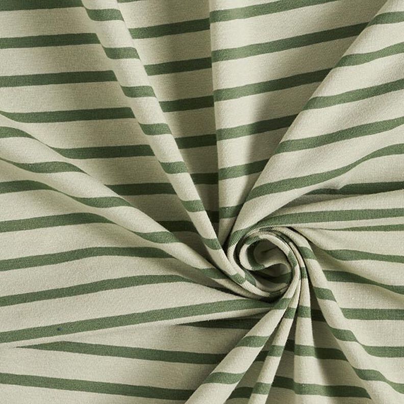 Jersey de algodão Riscas estreitas e largas – verde amarelado/verde-pinheiro,  image number 3