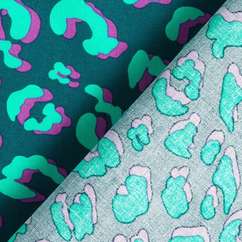 Algodão revestido Leo abstrato | Poppy Fabrics – azul petróleo/roxo,  image number 4