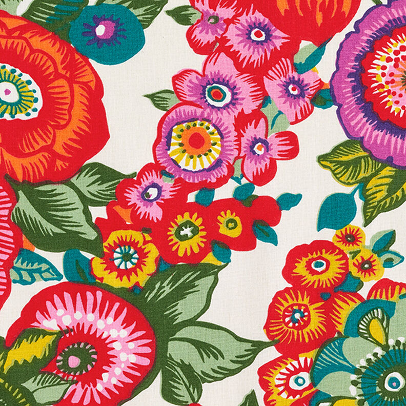 Tecido de algodão Cretone  Floral – vermelho,  image number 5