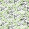 Mistura de seda e algodão Flores abstratas – marfim/verde folhas de maio,  thumbnail number 1