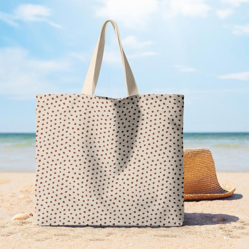 Tecido para decoração Meio linho Panamá Pintas soltas – castanho claro/caju,  image number 8