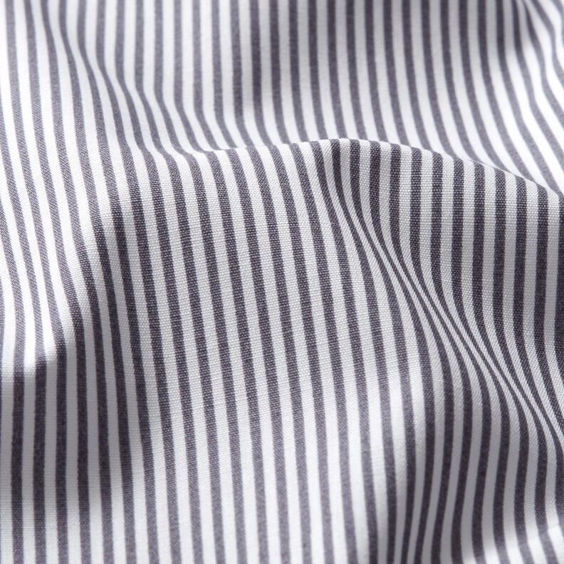 Popelina de algodão Riscas Mini – cinza ardósia/branco,  image number 2