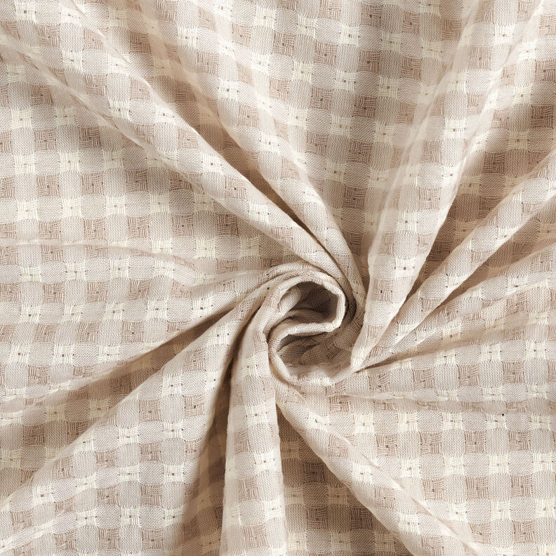 Tecido de algodão Textura xadrez – branco/caju,  image number 4