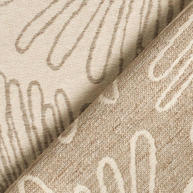 Tecido para decora&ccedil;&atilde;o Jacquard Contornos de folhas &ndash; natural,  image number 4