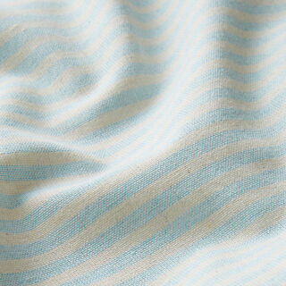 Mistura de algodão e viscose Riscas diagonais estreitas – branco sujo/azul claro, 
